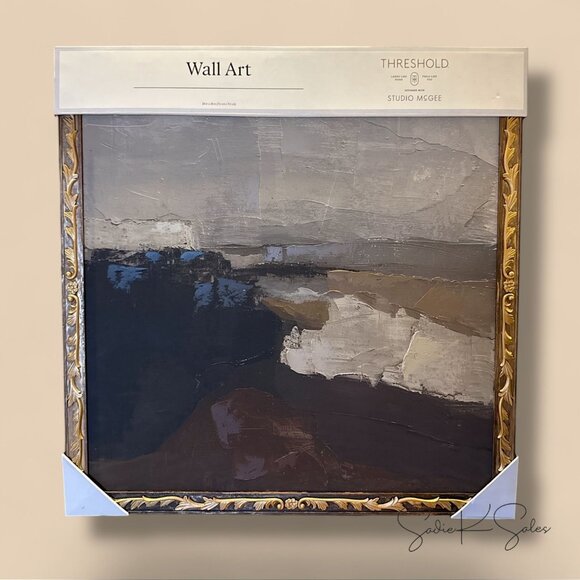 28x28 Dark Modern Abstract Framed Art - Threshold Studio McGee -Target Fall 2025 - Picture 5 of 5